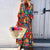 Retro Maxi Dress Women Autumn Long Sleeve O Neck High Waist Dress Vintage Floral Print Boho Beach Long Dress New Vestidos