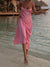 Bjlxn Pink Camis Long Dresses Women Satin Cut Out Sleeveless Slip Dress Female Backless Sexy Party Dresses Summer Slit Midi Dress