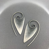 Vintage Silver Color Metal Triangular Earrings Creative Personality Geometric Spiral Dangle Earring for Women Jewelry