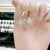Korean Trendy Crystal Zircon Dangle Earrings For Women Sweet Opal Water Drop Geometric Earrings Girl Birthday Party Jewelry Gift