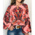 Spring/Summer New Women's Vintage Plus Size Printed Round Neck Lantern Sleeve Top Elegant Long Sleeve Pullover Shirt S-5XL