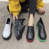 2023 Winter New Women Shoes Round Toe Loafers Women Platform Casual Shoes Slip on Small Leather Shoes Thick Sole Women's Pumps