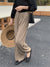 Women's Pants New Pleated Wide Leg Summer Elegant High Waist Knitted Female Straight Casual Loose Chic Trouses
