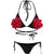 2023 new three-dimensional flower design sense beach sexy slim hot girl bikini vest Brazilian swimsuit
