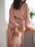 Linad Solid Color Sleepwear Women's Robe Puff Sleeves Bathrobe Female Nightwear Cotton Robes Women Home Wear Spring Loungewear