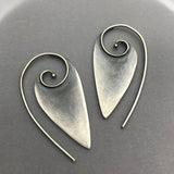 Vintage Silver Color Metal Triangular Earrings Creative Personality Geometric Spiral Dangle Earring for Women Jewelry