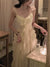 Midi Dress Women Elegant French Summer New Ruffe Fashion Sleeveless Vestidos Vintage Design Evening Dresses Female Clothes