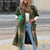 Fashion Plaid Print Long Cardigan Coats Autumn Winter Women Casual Long Sleeve Loose Outerwear Elegant Lapel Button Jackets