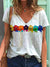 Women Summer T Shirt Fashion 3D flower Plant Print 3XL Size Streetwear Ladies Casual V-Neck Short Sleeve Loose Tops T Shirt