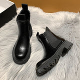 Spring Fashion Ladies Elegant White Ankle Boots Female High Heel Platform Shoes Black Gothic Leather Punk Ankle Boots