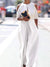 Sexy Off Shoulder Chiffon Jumpsuit Women Elegant Summer Short Sleeve Romper Commuter Fashion Casual Loose Pant Playsuit Overalls