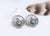 Vintage Round Green Stone Earring for Women Boho Jewelry Ethnic Silver Color Metal Hollow Carving Bird Dangle Earrings for Women