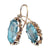Luxury Oval Sea Blue Zircon Stones Earrings Classic Fashion Gold Color Metal Hollow Bridal Wedding Dangle Earrings for Women
