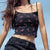 Cherry Print Slim Crop Top Women Summer Sweet Cute Sleeveless Black Cotton Short Tank Tops Female Casual Vintage Y2k Clothes