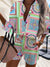 Bjlxn New Elegant Print Two Piece Sets Women Summer Spring Turn-Down Collar Shirt Tops+ Shorts Woman Sets Casual Long Sleeve Shirts