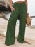 Spring Autumn Button Wide Leg Pants Women Solid Casual Cotton Linen Long Pants Elegant Female Slim Straight Thin Trousers