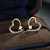 Fashion Gold Colors Star Stud Earrings for Women   Exquisite Metal Heart Zircon Stones Engagement Wedding Earrings Jewelry