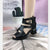 2023 Women Sandals Soft Leather PU High Squre Heel Sandals Black Thick Platform Shoes Female Open Toe Party wedding Shoes