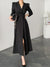 Office Lady Turn Down Collar Solid Color Long Sleeve Robe For Woman Buttons Slim Waist Dress Vestidos  Elegant Y2k