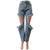 Light Blue Ripped Baggy Jeans Women Sexy Tassels Patchwork Mid Waist Denim Trousers Summer 2023 Female Bottoms Streetwear