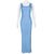 Blue Denim Maxi Dresses Women Spaghetti Strap Low Cut Backless Zipper Split Bodycon Dress Summer 2023 Harajuku Streetwear