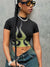 Print Black T-Shirts Women Clothes Summer 2023 Graphic Tees Y2K Baddie Tops Fashion Short Sleeve Crop Top Streetwear