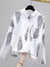 Summer Women Elegant Blouses Tops New Fashion Print Lantern Sleeve Button-up Shirts Office Ladies Casual Loose Lapel Blouse