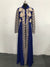 Elegant Stand Collar Women Dress Muslim Abaya 2 Piece Set Floral Full Sleeve Big Swing A-line Party Maxi Vestidos Long Dresses