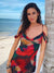 2023 Sexy Spaghetti Strap Cold Shoulder Vacation Print Boho Dress Tunic Women Summer Clothes Beach Wear Swim Suit Cover Up A1143