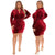 Cutubly Dress Long Sleeve Outfit Fall Streetwear Mini Party Elegant Vestido Dresses Slim Sexy Sheath Red Velvet Club Night