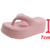 Hot Red Chunky Platform Flip Flops Women Summer 2023 Soft Eva Cloud Slipper Woman Clip Toe Non Slip Beach Sandals Mujer