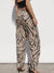 Za New 2Pcs Spring Women Blazer Suits Office Outfits Zebra Stripes Jacket+Pant Long Sleeve Fashion Outwear
