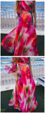 Bjlxn Long Dress Women Y2k Party Dresses High Waist Tie Dye Print Elegant Prom Dress Sexy Work Maxi Beach Vacation Vestidos