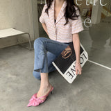 2023 New Bow-knot Women Slipper Fashion Pointes Toe Slip On Ladies Mules Shoes Elegant Thin High Heel Sandal