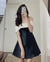 Elegant Lady New Summer Evening Party Dress Chic Slash Neck Back Bow A Line Little Black Dress Sexy Off Shoulder Slim Mini Dress