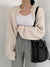 New Short Cardigans Knitted Chic Korean Fashion Poncho Women Autumn Elegant Vintage Minimalist Lady Tops