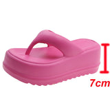 Hot Red Chunky Platform Flip Flops Women Summer 2023 Soft Eva Cloud Slipper Woman Clip Toe Non Slip Beach Sandals Mujer