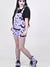 Bjlxn Bat Pattern Overalls Gothic Emo Printed Bodysuits Women Grunge Punk Bodycon Aesthetic Sexy Club Rompers with Pockets