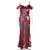 Casual Suspender beach dressEuropean and American Printed Spaghetti Straps Sleeveless High Waist off-Shoulder Dress