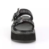 Goth Punk Large Thick bottom Slippers Female Summer 2023 New Punk Bat Decorative Belt Buckle Slope Heel Sandals Female