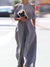 Sexy Off Shoulder Chiffon Jumpsuit Women Elegant Summer Short Sleeve Romper Commuter Fashion Casual Loose Pant Playsuit Overalls