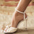 Women Sandals Fashion High Quality Wedding Shoes Women New Pearls Studs Luxury Peep Toe High Heels Buckle Woman Sandal 43