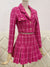 Fall Small Fragrance Vintage Tweed Two Piece Set Women Crop Top Woolen Short Jacket Coat + Mini Skirts Sets Sweet 2 Piece Suits