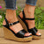 Women's Patent Leather Wedge Sandals Ankle Strap Chunky Platform Sandals Women Summer 2023 Thick Sole Non Slip Beach Shoes Woman