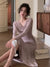 New Sexy Elegant Midi Women Off Shoulder Dress Office Lady Korean Fashion Long Sleeve Evening Party Vestdios Robe