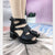 2023 Women Sandals Soft Leather PU High Squre Heel Sandals Black Thick Platform Shoes Female Open Toe Party wedding Shoes