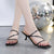2023 Summer Fashion Ladies Slippers Square Toe Thin High Heels Sandals Women Simple Slip On Outdoor Slides Plus Size 42