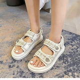 2023 Women Fashion Sandals Summer New Flat  Embroidery  Casual Roman Designer Shoes Platform Sandal