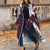 Fall Winter Elegant Women Fashion Lapel Collar Button Long Tops Outwear Casual Pattern Colorful Print Patchwork Cardigan Coats