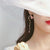 New Korean Style Flower Asymmetrical Dangle Earrings for Women Shiny Rhinestone Long Tassel Cute Cat Earring Sweet Jewelry
